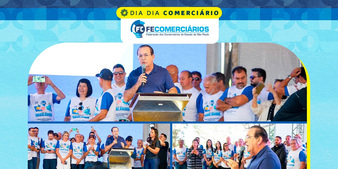 Unidade e força dão o tom ao discurso do presidente Motta no 1º de Maio dos Comerciários