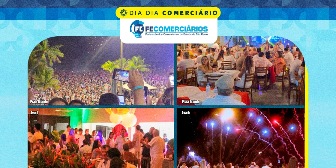 Comerciários celebram virada do ano nos Centros de Lazer da Federação em Praia Grande e Avaré