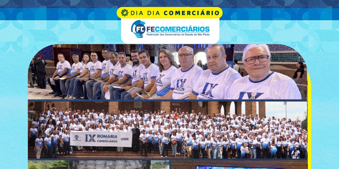 IX Romaria leva mil comerciários à Aparecida e arrecada 839 cestas básicas