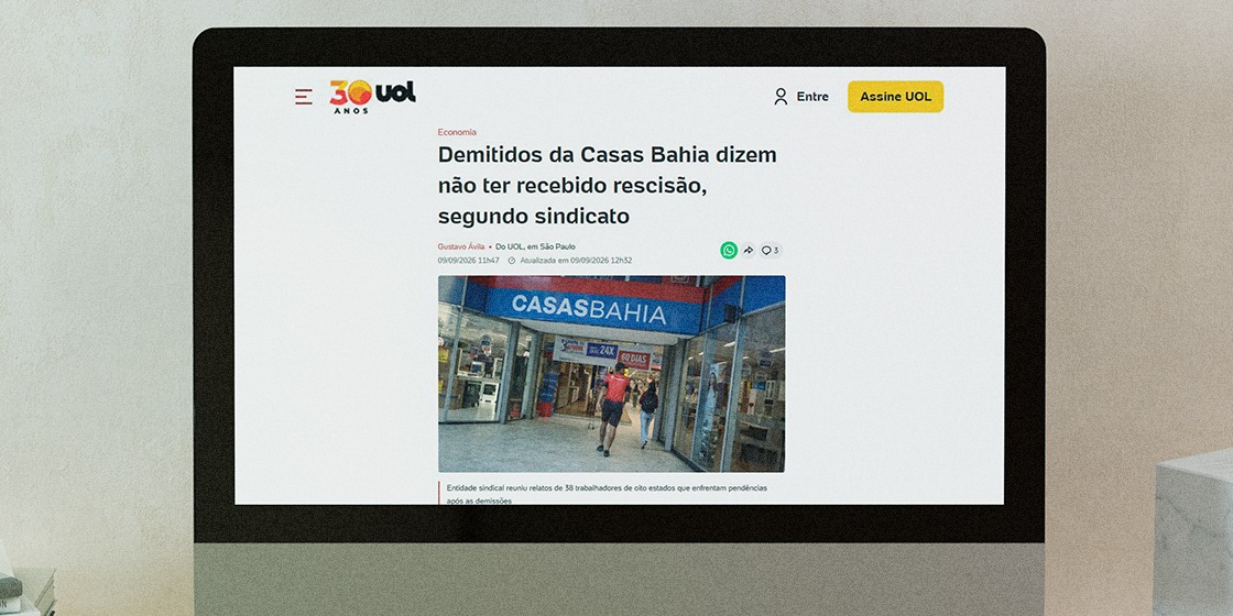 CNTC NA MÍDIA -  UOL | Lourival Figueiredo, secretário-geral da CNTC, fala sobre os demitidos da Casas Bahia